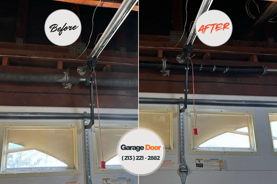 Before and after: garage door repair Coleman, MI